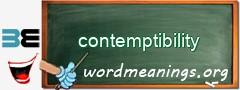 WordMeaning blackboard for contemptibility